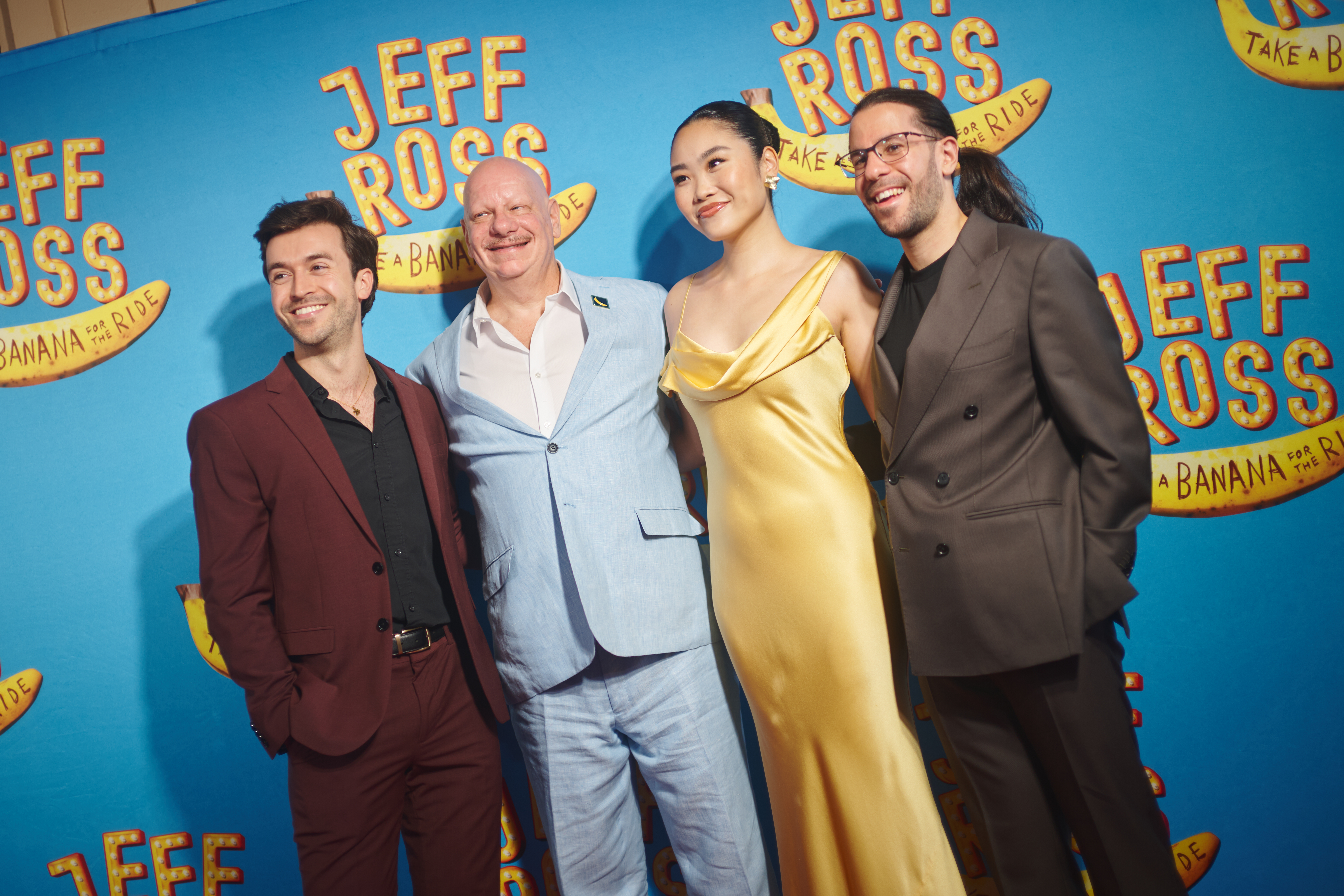 Dara Woo with Jeff Ross and cast in Take a Banana for the Ride